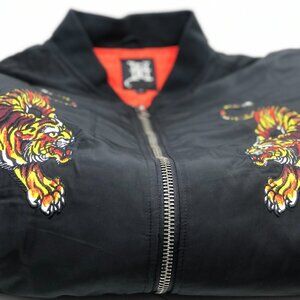 Ed Hardy Urban Jungle Padded Bomber Jacket Sz.M Mens, Embroided TIGER, Brand New